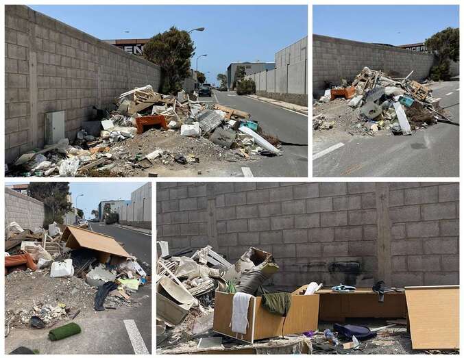 Montículo de residuos acumulados en la calle de Ganadero, en la zona industrial de Salinetas/TA.